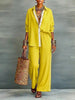 Contrast-Color Long-Sleeve Shirt & Pants Set – Two-Piece by FitiqueFit