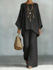 Floral Print Bamboo Linen Two-Piece Set | Wide-Leg Pants by FitiqueFit