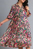 Full Size Printed Satin Midi Dress Plus Size Beautiful Women Dress Unique Design Dress by Stevvex