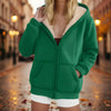 Sherpa-Lined Fleece Zip-Up Hoodie Jacket Women by FitiqueFit