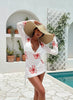Women's 3-Piece Swimsuit Set – V-Neck Long Sleeve Wrap Skirt by FitiqueFit