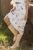 White Western Print Satin Long Skirt by Wild and Free Boutique