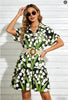 Women’s Belted Short Sleeve Midi Dress by FitiqueFit