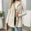 Women's Textured Sleeveless Hooded Vest by FitiqueFit