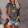 Sunrise Print Round Neck T-Shirt by FitiqueFit
