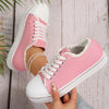 Women's Lace-Up Canvas Sneakers – Lightweight Flat Low-Top by FitiqueFit