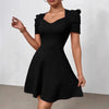 Women's Boat Neck High-Waist Mini Dress – Zipper Patchwork by FitiqueFit