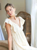 Tie Back V-Neck Ruffle Sleeve Summer Dress For Women – Elegant, Chic & Trendy V-Neck Fluttering Dress with Ruffles & Tie Detail by Stevvex