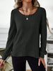 Ribbed Knit Long Sleeve T-Shirt by Simply Love