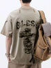 Men's Plus Size Distressed Camo Cross Graphic T-Shirt by Simply Love