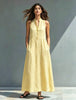 Women's Stand-Collar A-Line Maxi Dress – Resort & Vacation Style by FitiqueFit