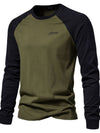 Men's Contrast Round Neck Raglan Sleeve T-Shirt