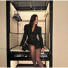 Women's Elegant High Waist V-neck Dress