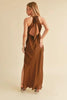 Ruched Side Slit Cutout Back Maxi Cami Dress For Summer–Elegant, Alluring & Sophisticated with Stunning Design by Stevvex
