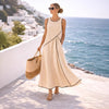 Mediterranean Contrast Color Vacation Dress – 7 Colors, S–3XL by FitiqueFit