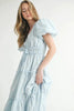 Eyelet Lace Puff Sleeve V Neck Midi Dress For Women – Elegant Fluttering Eyelet Lace Midi Dress, Puff Sleeve Detail, Timeless V Neck Design, Sophisticated Summer Dress by Stevvex
