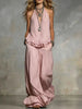Women's V-Neck Ruffle-Trim Puff-Sleeve Two-Piece Set by FitiqueFit