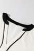 White Colorblock Edge Long Sleeve V Neck Textured Blouse by Wild and Free Boutique