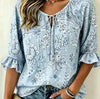 Women's Floral Print Three-Quarter Sleeve Shirt – Relaxed Retro by FitiqueFit