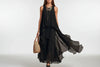Asymmetrical Ruffle Mesh Chiffon Sleeveless Maxi Dress – Black, XS–XXL by FitiqueFit