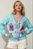 Nutcracker Sequin Bow Decor Cardigan by FitiqueFit