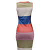 Women’s Color-Blocked Striped Sleeveless Bodycon Dress by FitiqueFit