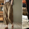 Women's High-Waist Solid-Color Capri Harem Pants by FitiqueFit