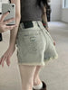 Retro Denim Shorts For Women New Casual High-Street Style All-Match Jeans by My Store
