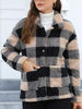 Beautiful Red Women Drop Shoulder Fuzzy Button-Up Jacket Soft And Comfortable Casual Fit Jacket by Stevvex