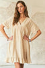 Ruffled Hem Striped V-Neck Babydoll Dress For Women – Playful, Chic, Versatile, Perfect for Casual to Semi-Formal Occasions by Stevvex