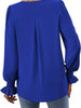 V-Neck Long Sleeve Ruffle Cuff Blouse by Wild and Free Boutique