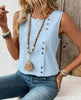 Women's Loose-Fit Round-Neck Cotton Tank Top – Casual Elegant Solid Color by FitiqueFit