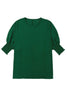 White Plain & Casual Shirred Cuffs Half Sleeve Top