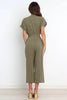 Women's V-Neck Cropped Wide-Leg Knit Jumpsuit by FitiqueFit