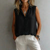 Women's Solid Color Lapel Sleeveless Top by FitiqueFit