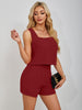 Square Neck Wide Strap Tank and Shorts Set