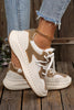 White Rhinestone PU Leather Platform Casual Sneakers by Wild and Free Boutique