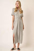 Side Slit Round Neck Short Sleeve Maxi Dress For Women – Casual and Chic Dress with Side Slits for a Relaxed yet Polished Look by Stevvex