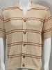 Men's Striped Collared Neck Hollow Out Shirt