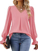 V-Neck Long Sleeve Ruffle Cuff Blouse by Wild and Free Boutique