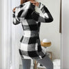 Plaid Hooded Sherpa-Lined Long Coat with Pockets by FitiqueFit