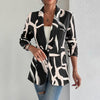 Women's Abstract Print Blazer Button Long Sleeve Work Jacket by FitiqueFit