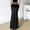 Women's Patchwork Solid Color Buttocks Wrapped Fishtail Skirt