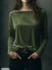 Full Size Velvet Long Sleeve T-Shirt Plus Size by Simply Love