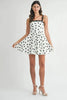 Polka Dot Mini Dress with Ricrac Trim Strap – Fun Polka Dot Pattern, Fluttering, Unique Ricrac Trim Strap, Playful and Stylish Mini Dress, Versatile Summer Dress by Stevvex