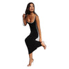 Sexy Sleeveless U-neck Rhinestone Slim-fit Solid Color Temperament Dress