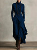 Women's Cross-Wrap High-Neck Long-Sleeve Maxi Dress by FitiqueFit