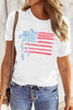 White American Flag Bow Knot Print Crew Neck T Shirt by Wild and Free Boutique