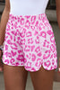 Pink Plaid High Waisted Athletic Shorts