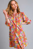 Full Size Ruffled Flower Print Tie Neck Tiered Dress For Women – Fluttering, Floral Tiered Dress with Elegant Tie Neck and Ruffled Details by Stevvex
